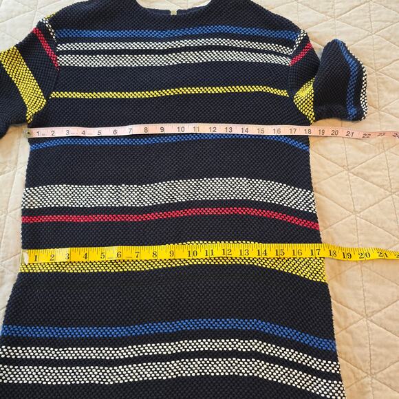 Tommy Hilfiger Dress Women's 6 Navy Primary Stripe Textured Beach Coastal READ - Picture 12 of 13